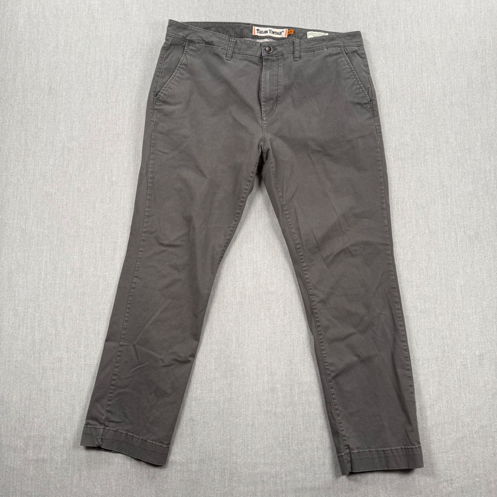Tailor Vintage Connecticut Originals Mens Grey Classic Fit Chino Pants 36x30